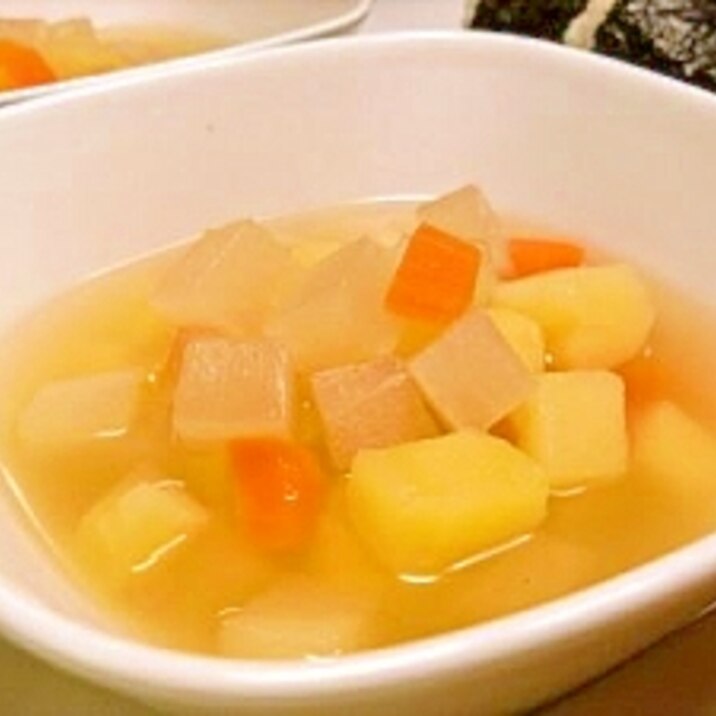 ヘルシーで簡単!根菜のホットスープ